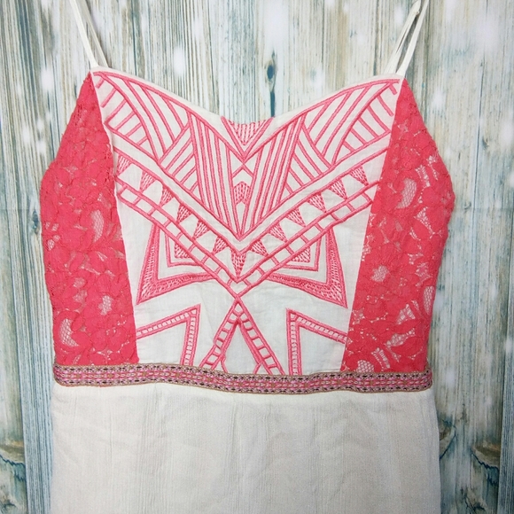 Flying tomato spaghetti strap dress small white & pink - Picture 3 of 6